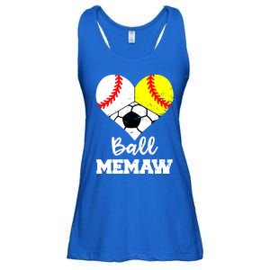 Ball Memaw Heart Funny Baseball Softball Soccer Memaw Great Gift Ladies Essential Flowy Tank