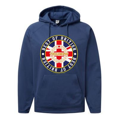 British Motor Heritage Triumph Laurel Logo Best Of British Performance Fleece Hoodie