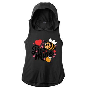 Bee Mine Heart Honey Valentine Ladies PosiCharge Tri-Blend Wicking Draft Hoodie Tank