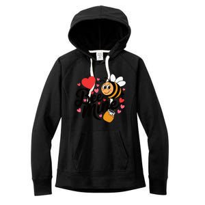 Bee Mine Heart Honey Valentine Women's Fleece Hoodie