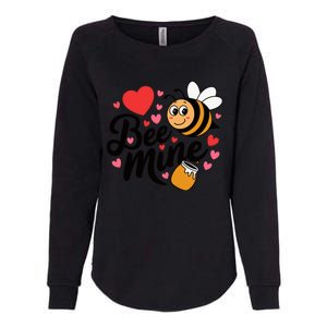 Bee Mine Heart Honey Valentine Womens California Wash Sweatshirt