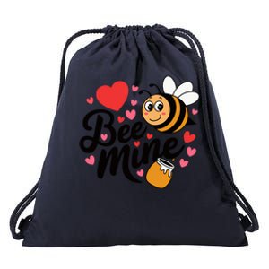 Bee Mine Heart Honey Valentine Drawstring Bag