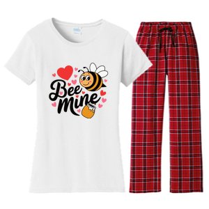 Bee Mine Heart Honey Valentine Women's Flannel Pajama Set