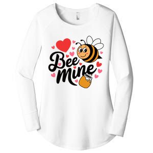 Bee Mine Heart Honey Valentine Women's Perfect Tri Tunic Long Sleeve Shirt