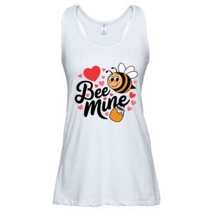 Bee Mine Heart Honey Valentine Ladies Essential Flowy Tank