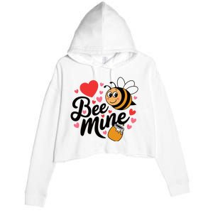 Bee Mine Heart Honey Valentine Crop Fleece Hoodie