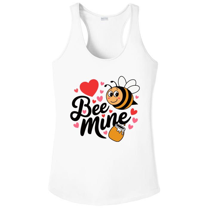 Bee Mine Heart Honey Valentine Ladies PosiCharge Competitor Racerback Tank