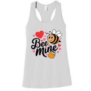 Bee Mine Heart Honey Valentine Women's Racerback Tank