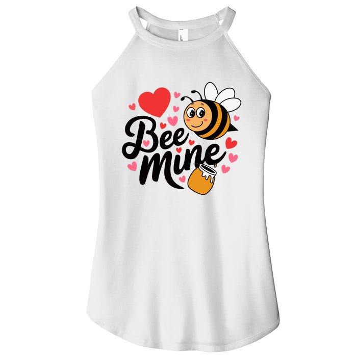 Bee Mine Heart Honey Valentine Women's Perfect Tri Rocker Tank