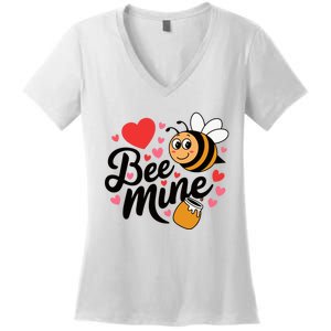 Bee Mine Heart Honey Valentine Women's V-Neck T-Shirt