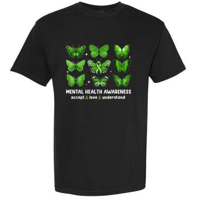 Butterfly Mental Health Awareness Accept Love Understand Garment-Dyed Heavyweight T-Shirt