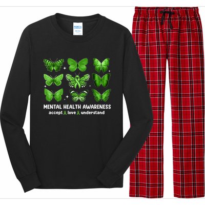 Butterfly Mental Health Awareness Accept Love Understand Long Sleeve Pajama Set