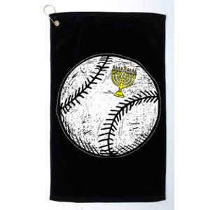 Baseball Menorah Hanukkah Chanukah Jewish Jew  Platinum Collection Golf Towel