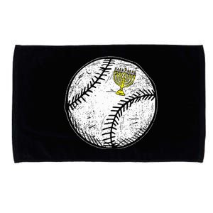 Baseball Menorah Hanukkah Chanukah Jewish Jew  Microfiber Hand Towel