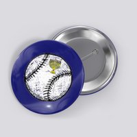 Baseball Menorah Hanukkah Chanukah Jewish Jew  Button