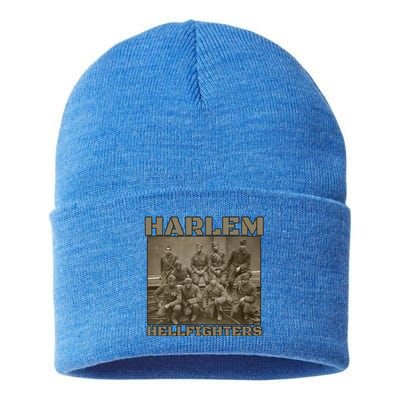 Black Military History Usa Black History Harlem Hellfighters Gift Sustainable Knit Beanie