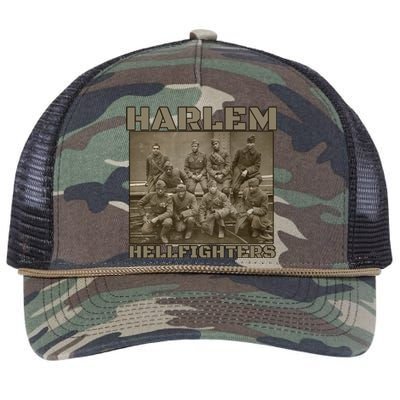 Black Military History Usa Black History Harlem Hellfighters Gift Retro Rope Trucker Hat Cap