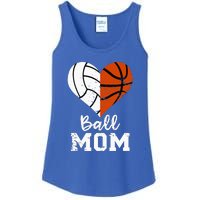 Ball Mom Heart Funny Volleyball Basketball Mom Ladies Essential Tank