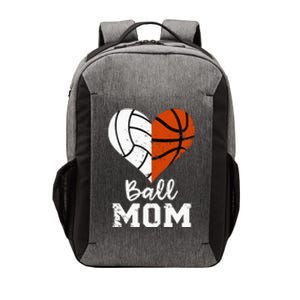 Ball Mom Heart Funny Volleyball Basketball Mom Vector Backpack