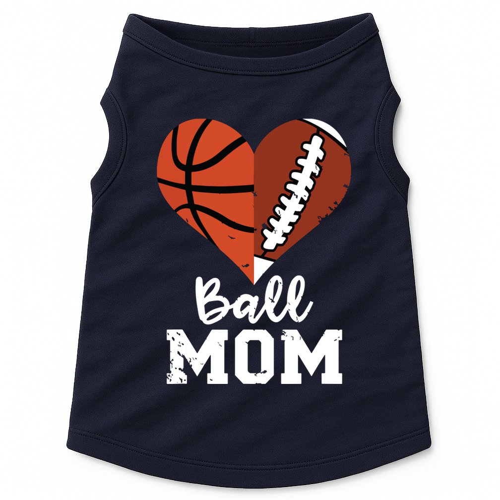 Ball Mom Heart Funny Football Baseball Player Mom Premium Doggie Tank