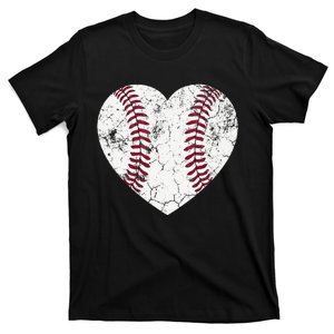 Ball Mom Heart Baseball Softball Mama Mothers Day T-Shirt