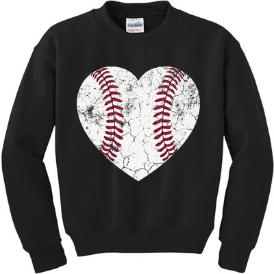 Ball Mom Heart Baseball Softball Mama Mothers Day Kids Sweatshirt