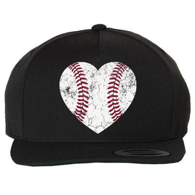 Ball Mom Heart Baseball Softball Mama Mothers Day Wool Snapback Cap