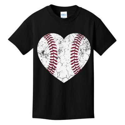Ball Mom Heart Baseball Softball Mama Mothers Day Kids T-Shirt