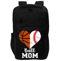Ball Mom Heart Funny Baseball Basketball Mom Meaningful Gift Impact Tech Backpack