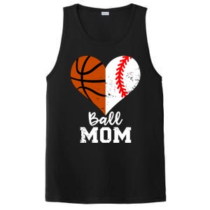 Ball Mom Heart Funny Baseball Basketball Mom Meaningful Gift PosiCharge Competitor Tank