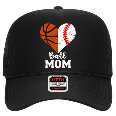 Ball Mom Heart Funny Baseball Basketball Mom Meaningful Gift Hat