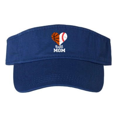 Ball Mom Heart Funny Baseball Basketball Mom Meaningful Gift Visor