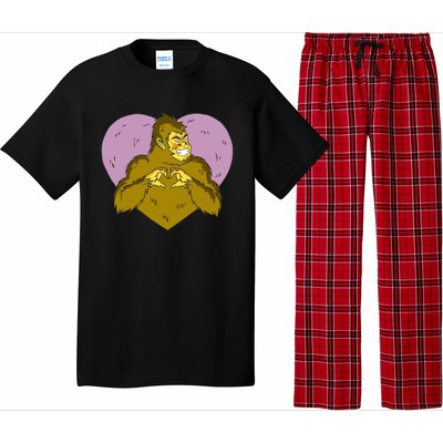 Bigfoot Monster Heart Cute Gift Pajama Set