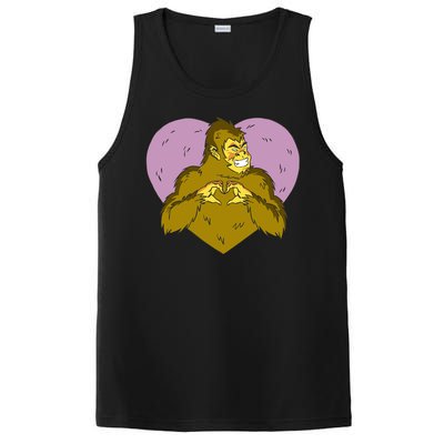 Bigfoot Monster Heart Cute Gift PosiCharge Competitor Tank