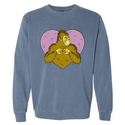 Bigfoot Monster Heart Cute Gift Garment-Dyed Sweatshirt