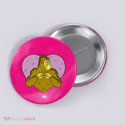 Bigfoot Monster Heart Cute Gift Button