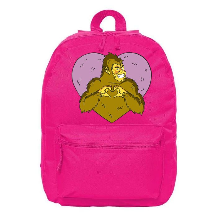 Bigfoot Monster Heart Cute Gift 16 in Basic Backpack