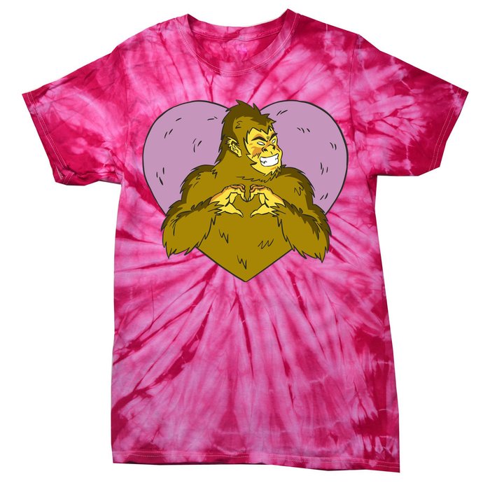 Bigfoot Monster Heart Cute Gift Tie-Dye T-Shirt