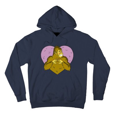 Bigfoot Monster Heart Cute Gift Hoodie