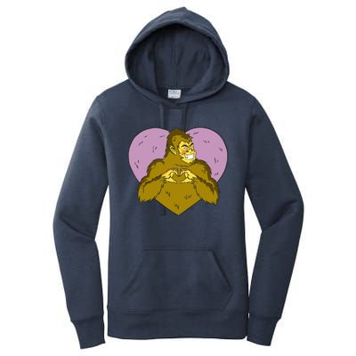 Bigfoot Monster Heart Cute Gift Women's Pullover Hoodie