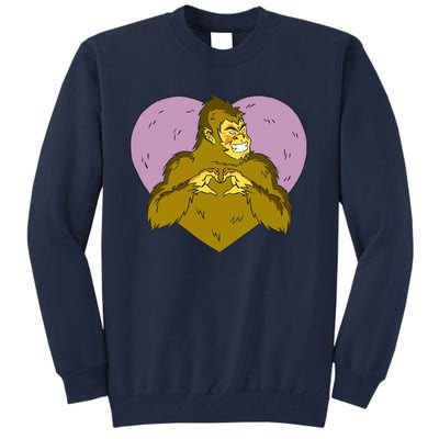 Bigfoot Monster Heart Cute Gift Tall Sweatshirt