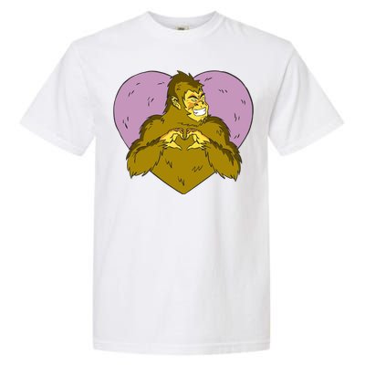 Bigfoot Monster Heart Cute Gift Garment-Dyed Heavyweight T-Shirt