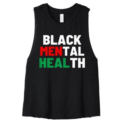 Black Mental Health Matters Women's Racerback Cropped Tank