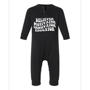 Believer Motivator Innovator Educator Retro Gift Infant Fleece One Piece