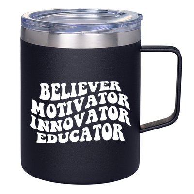 Believer Motivator Innovator Educator Retro Gift 12oz Stainless Steel Coffee Mug