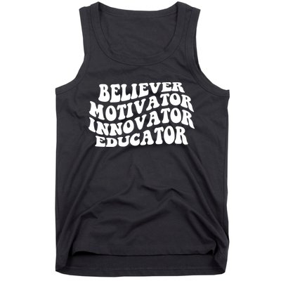 Believer Motivator Innovator Educator Retro Gift Tank Top