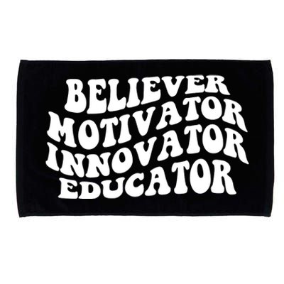 Believer Motivator Innovator Educator Retro Gift Microfiber Hand Towel