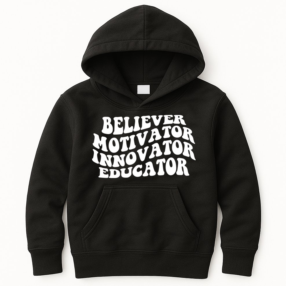 Believer Motivator Innovator Educator Retro Gift Kids Hoodie