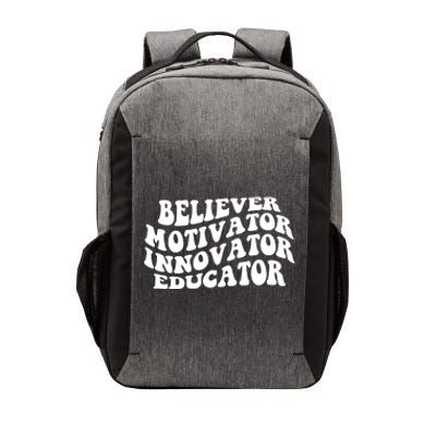 Believer Motivator Innovator Educator Retro Gift Vector Backpack