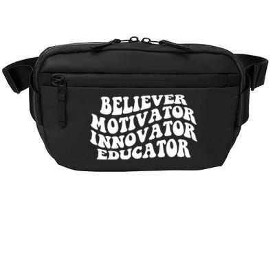 Believer Motivator Innovator Educator Retro Gift Crossbody Pack